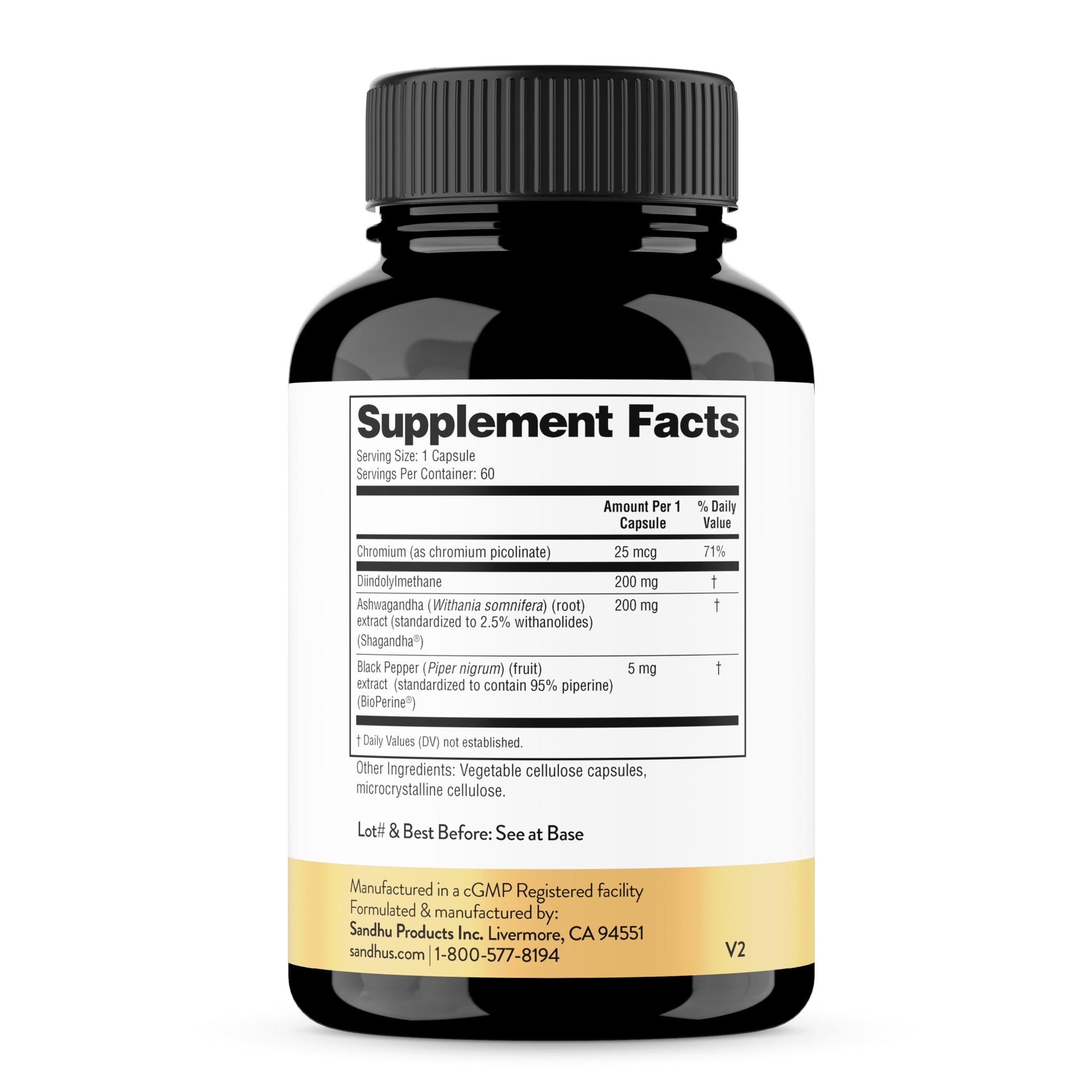 Sandhu's DIM Supplement 200 mg -60 Capsules - Diindolymethane with Ashwagandha & Bioperine Hormone Balance for Women & Men, Hormonal Acne Supplements Sandhu'sBuy Supplements Australia