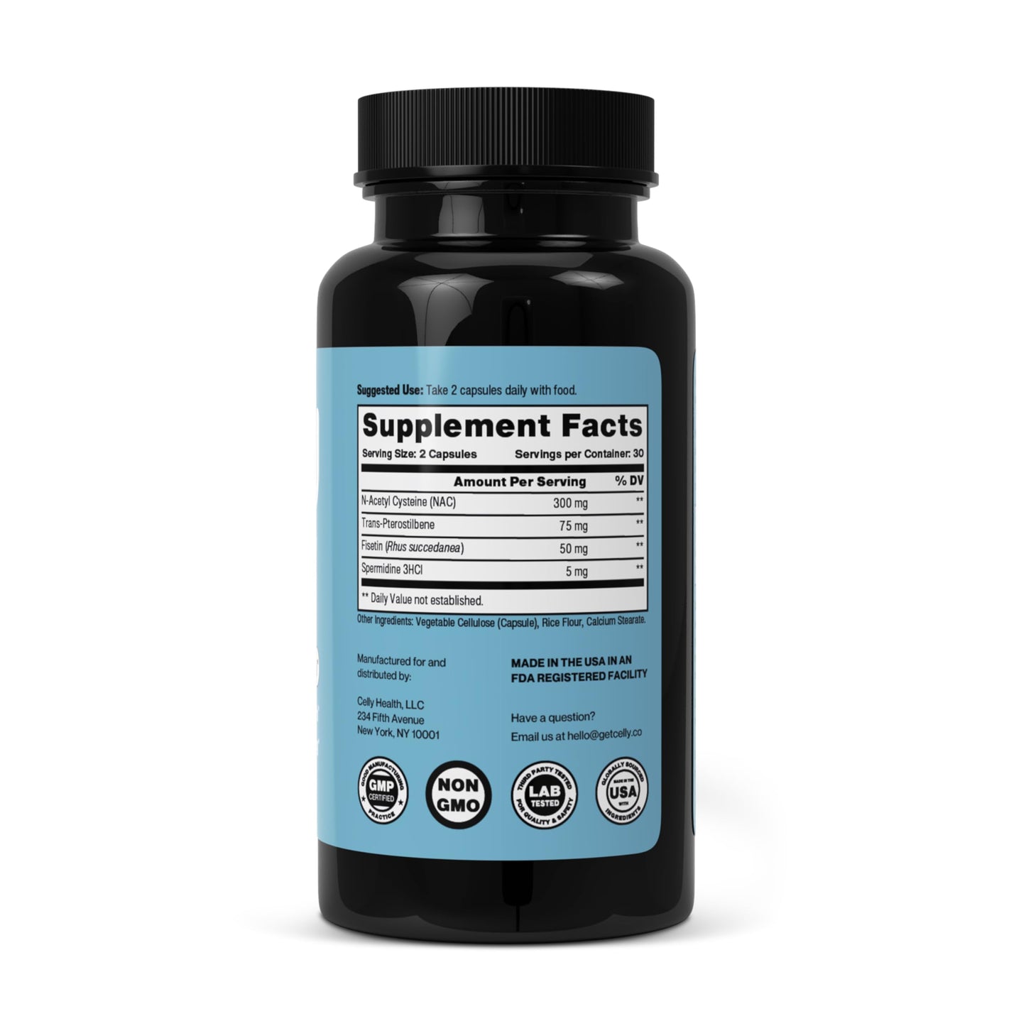 Celly Autophagy Activator | Longevity Supplement for Cellular Nutrition and Healthy Aging | Promotes Cell Renewal with Spermidine, Pterostilbene, Fisetin, and NAC | Made in USA & 3rd Party Tested CellyBuy Supplements Australia
