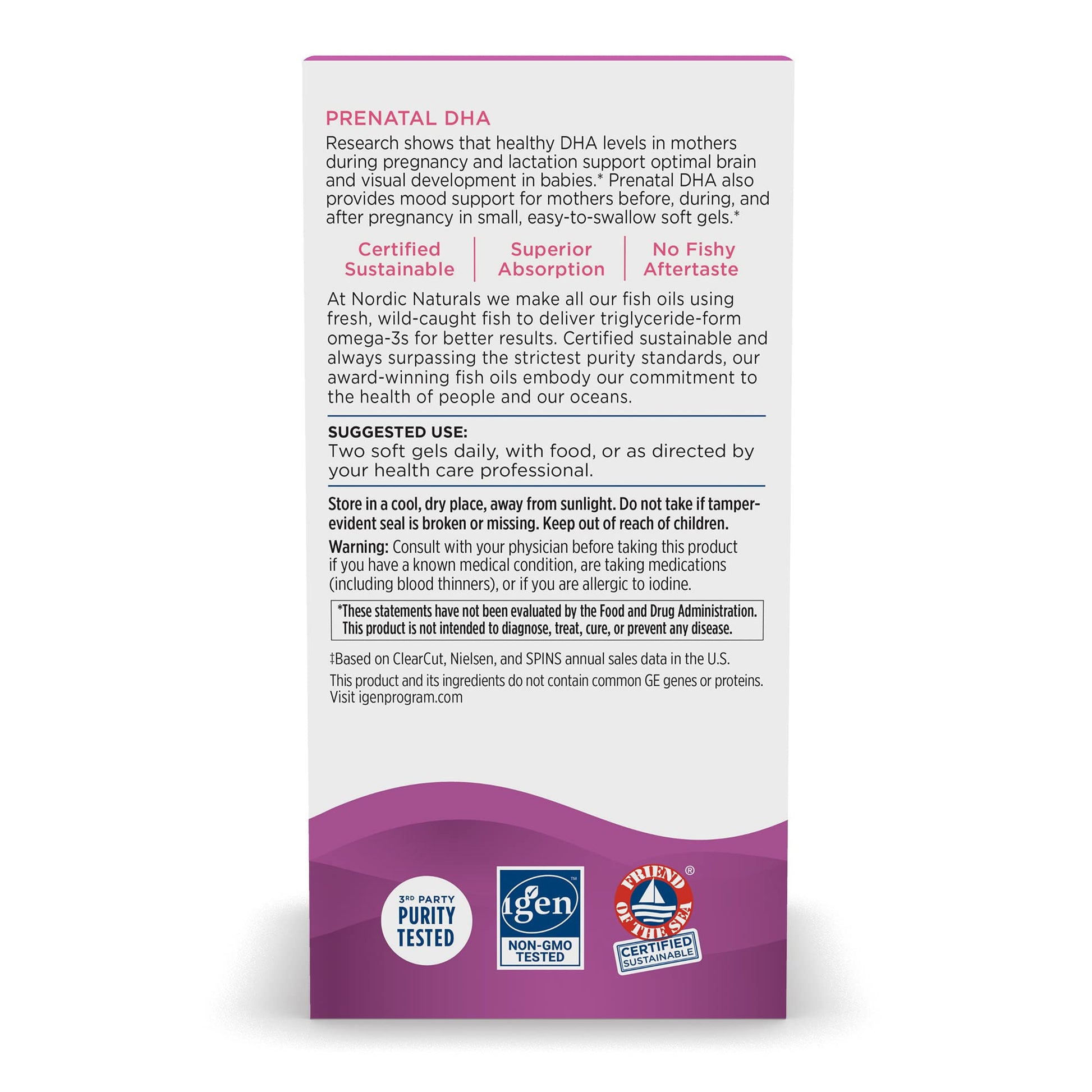 Nordic Naturals Prenatal DHA, Unflavored - 830 mg Omega-3 + 400 IU Vitamin D3-180 Soft Gels - Supports Brain Development in Babies During Pregnancy & Lactation - Non-GMO - 90 Servings Nordic NaturalsBuy Supplements Australia
