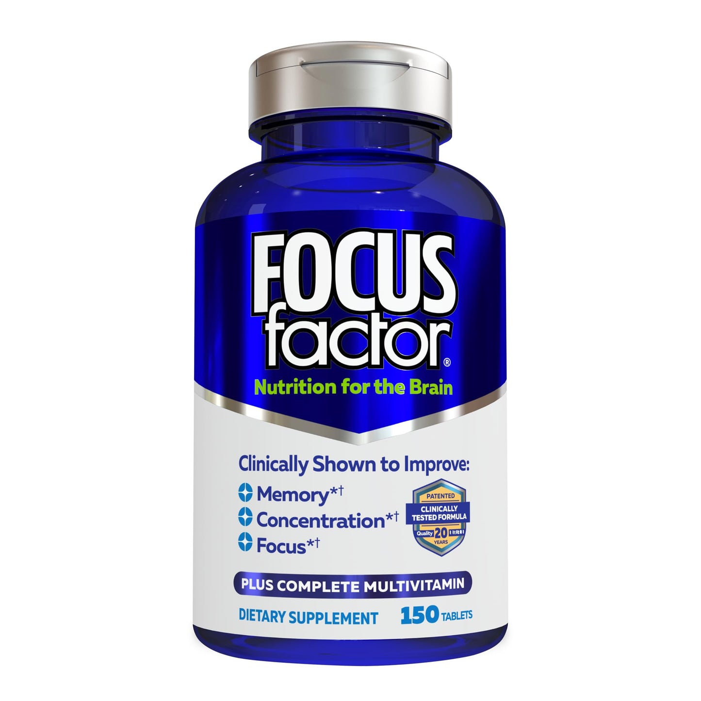 Focus Factor Nutrition for The Brain Improved Memory & Concentration Brain Supplement, 150 Count, 1 Pack (10407) Focus FactorBuy Supplements Australia