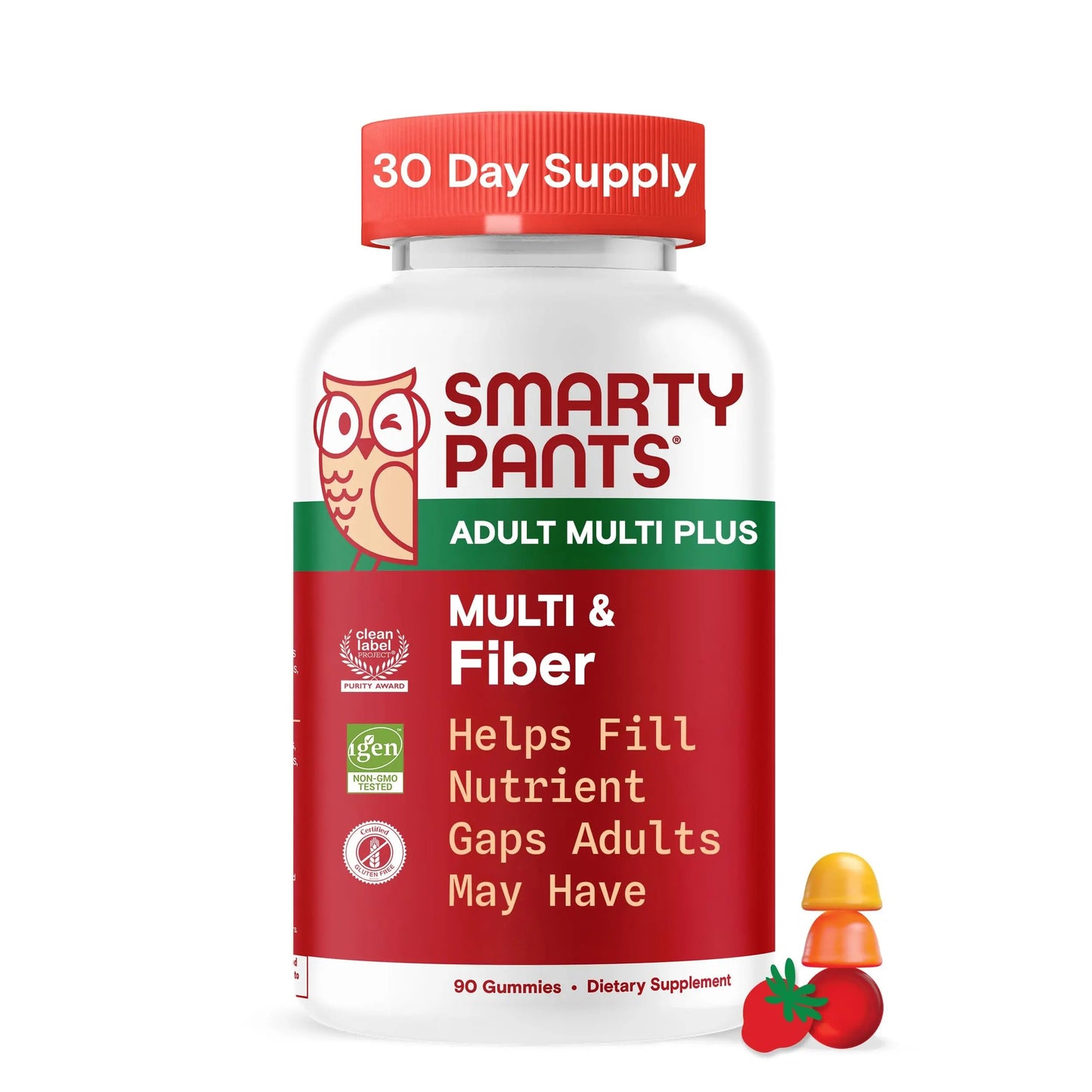 SmartyPants Fiber Supplement & Multivitamin for Men & Women - Improved Formula: Prebiotic Fiber Gummies with Omega 3 (DHA/EPA), Vitamin D3, C, Vitamin B12, B6, A, K & Zinc, 90 Count (30 Day Supply) SmartyPantsBuy Supplements Australia