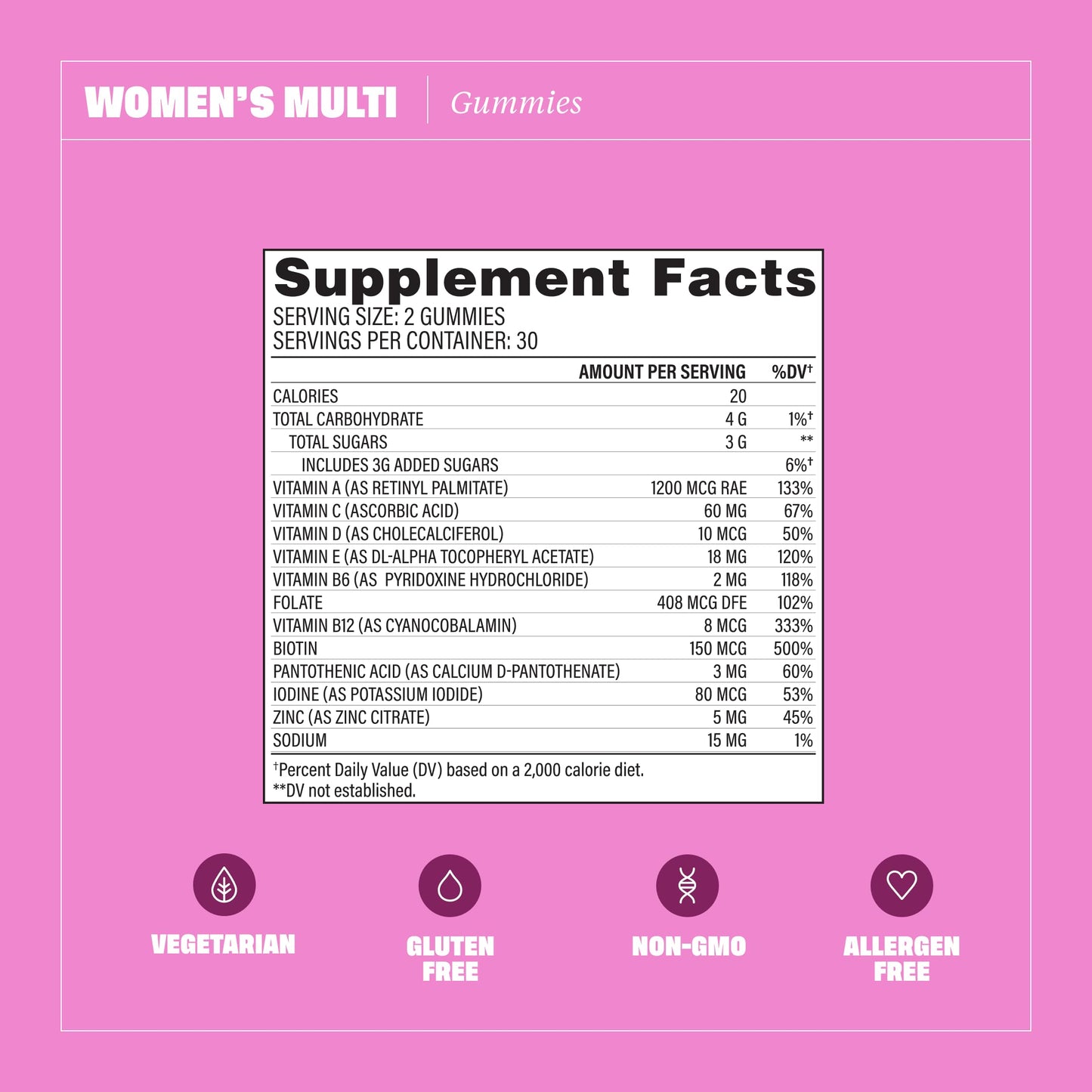 Health By Habit Womens Multivitamin Gummies (60 Gummies) - Non-GMO, Gluten Free Health By HabitBuy Supplements Australia