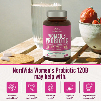 NordVida Women's Probiotic, 120 Billion & 32 Strains, Shelf Stable Probiotic for Gut NordvidaBuy Supplements Australia