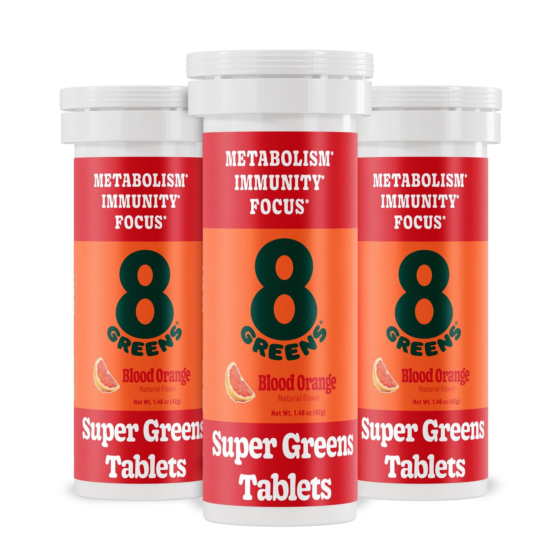 8Greens Supergreens Tablets | Super Greens Powder Superfood Tablet, Metabolism Immunity & Focus, Daily Greens Effervescent Tablets, Organic: Aloe Vera, Spirulina, Chlorella, Blood Orange, 30 Servings 8GreensBuy Supplements Australia