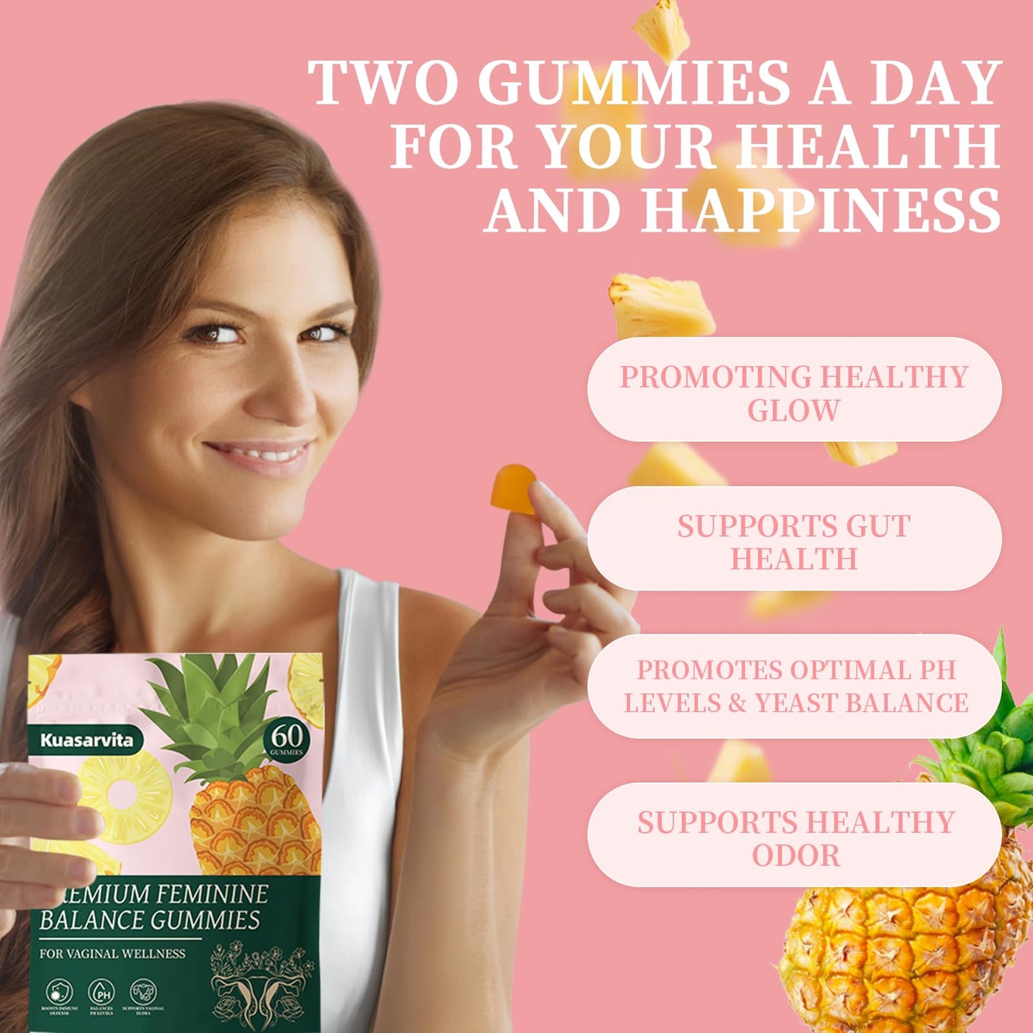 Premium Feminine Balance Gummies,Vital Vaginal Probiotics Source Feminine Gummies,Probiotic Gummies for Prenatal & Postnatal Women - Probiotics for Digestion, pH Balance, Gut Health, Immune Support KuasarvitaBuy Supplements Australia