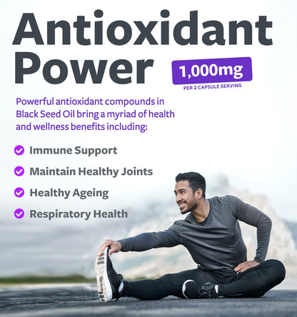Black Seed Oil - 120 Softgel Capsules Skin Health (Non-GMO & Vegan) Cold-Pressed Nigella Sativa Producing Pure Black Cumin Seed Oil with Vitamin E
