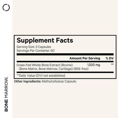 Codeage Grass-Fed Bone Marrow Supplement – Freeze-Dried, Non-Defatted Beef Bone Matrix & Cartilage – 1500mg per Serving, 180 Capsules CodeageBuy Supplements Australia