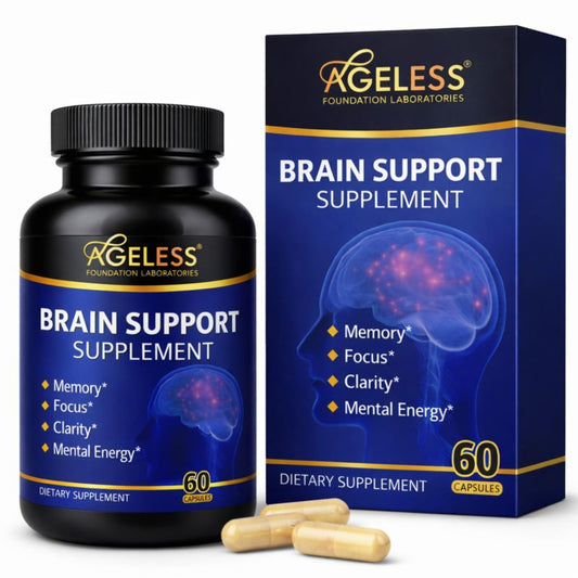 Ageless Brain Supplements for Memory and Focus 1000 MG | Cognitive Improvement | Formulated with Clinically Studied Ingredients | Support Mental Clarity & Neuro Health | Vitamin B6, B12, 60 Capsules Ageless Foundation LaboratoriesBuy Supplements Australia
