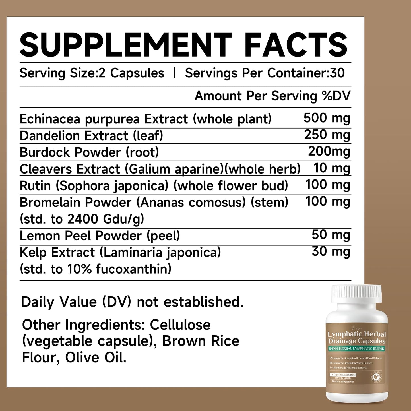 SpenHerb Lymphatic Drainage Capsules Supplements, 8-in-1 Herbal Lymphatic Blend Support Circulation and Natural Fluid Balance, Non-GMO Pure,60 Capsules/1 Pack SpenHerbBuy Supplements Australia