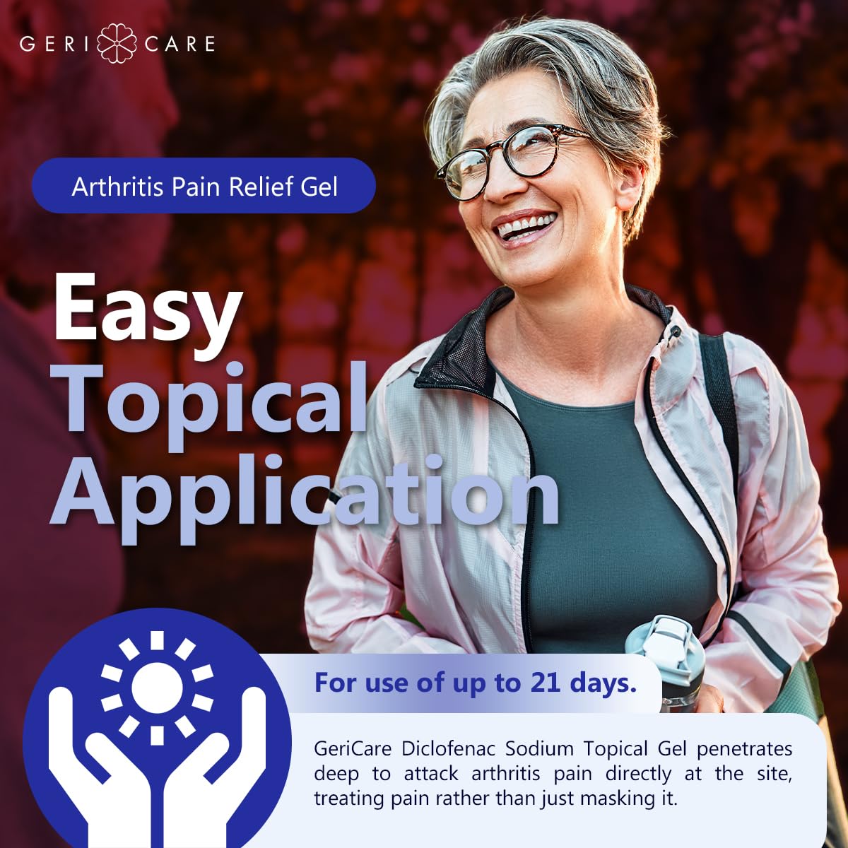 Topical Arthritis Pain Relief Gel Diclofenac Sodium 1% (NSAID) by GeriCare- Hand Wrist Elbow Foot Ankle Knee Extra-Strength Arthritis Pain Reliever- Anti-inflammatory Arthritis Pain Treatment- 3.53oz GeriCareBuy Supplements Australia