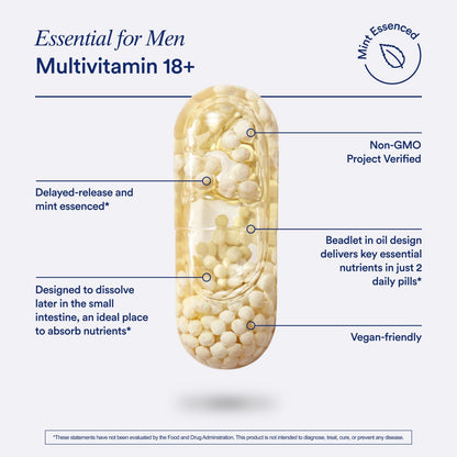 Ritual Multivitamin for Men 18+ with Zinc, Vitamin A and D3 for Immune Function Support*, Omega-3 DHA, B12, K2, Gluten Free RitualBuy Supplements Australia