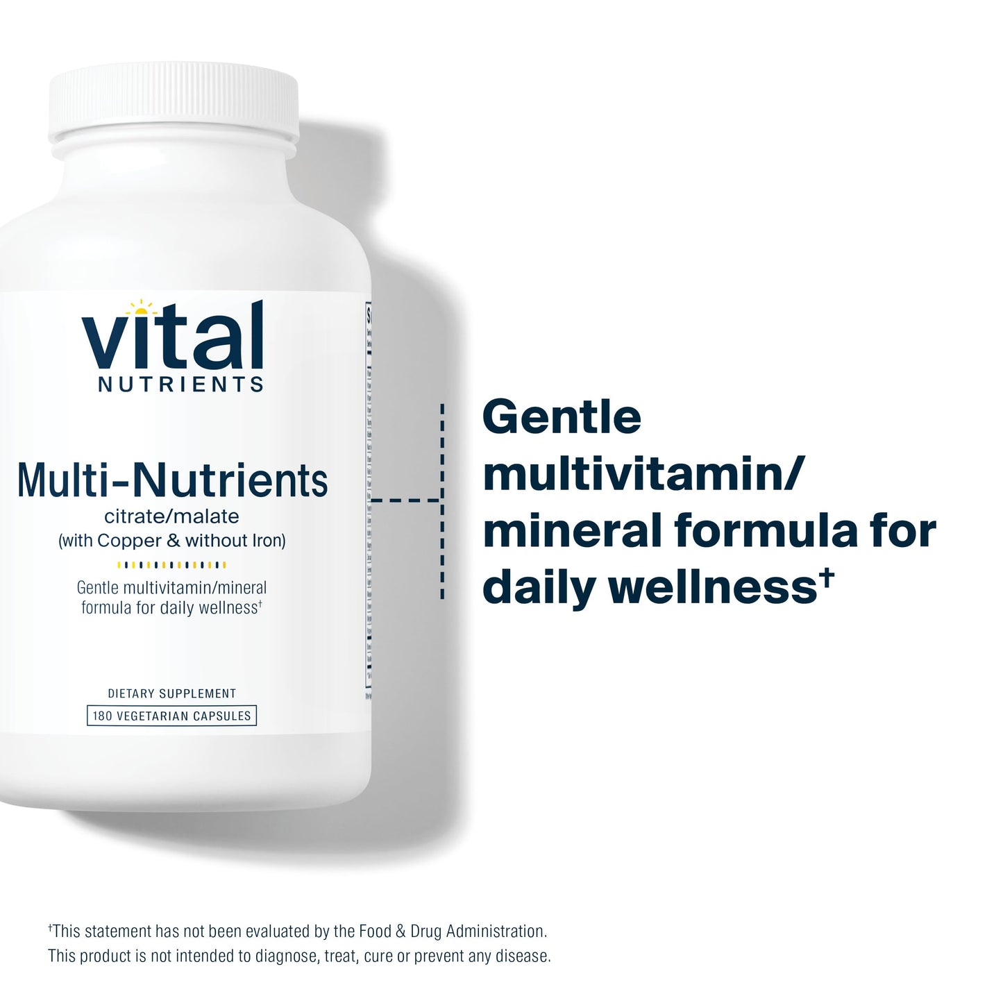 Vital Nutrients - Multi-Nutrients 2 - Citrate/Malate Formula (with Copper and Without Iron) - Multi-Vitamin/Mineral, Potent Antioxidants, Gentle Bioavailable Form - 180 Vegetarian Capsules per Bottle Vital NutrientsBuy Supplements Australia