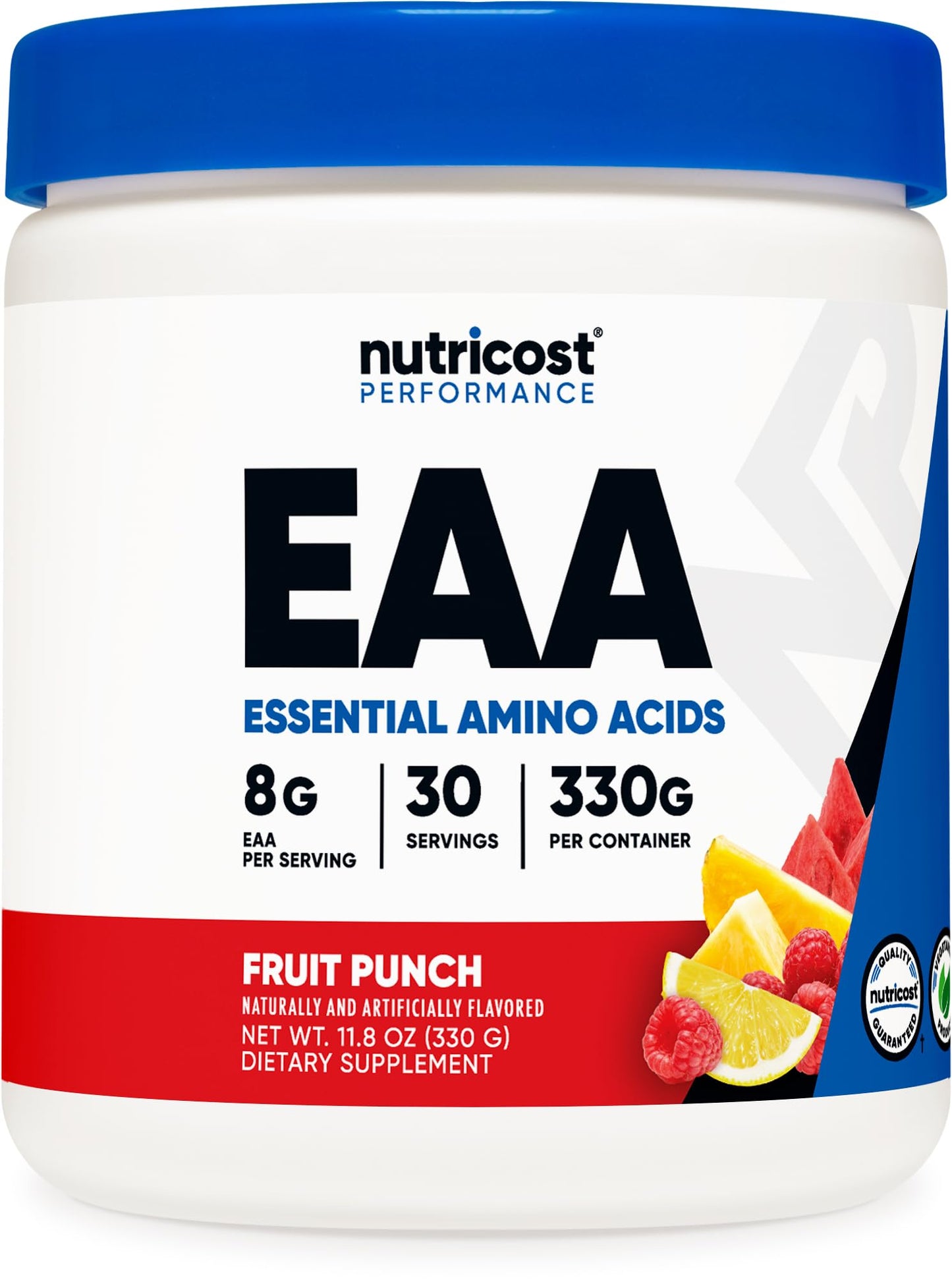 Nutricost EAA Powder 30 Servings (Fruit Punch) - Essential Amino Acids - Non-GMO, Gluten Free, Vegetarian Friendly NutricostBuy Supplements Australia