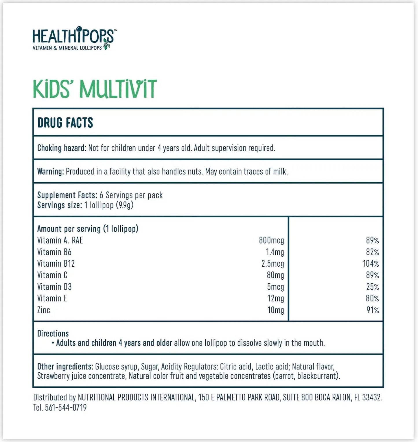 Healthipops Kids Multivitamin Lollipops (6-Pack) Healthipops Vitamin & Mineral LollipopsBuy Supplements Australia