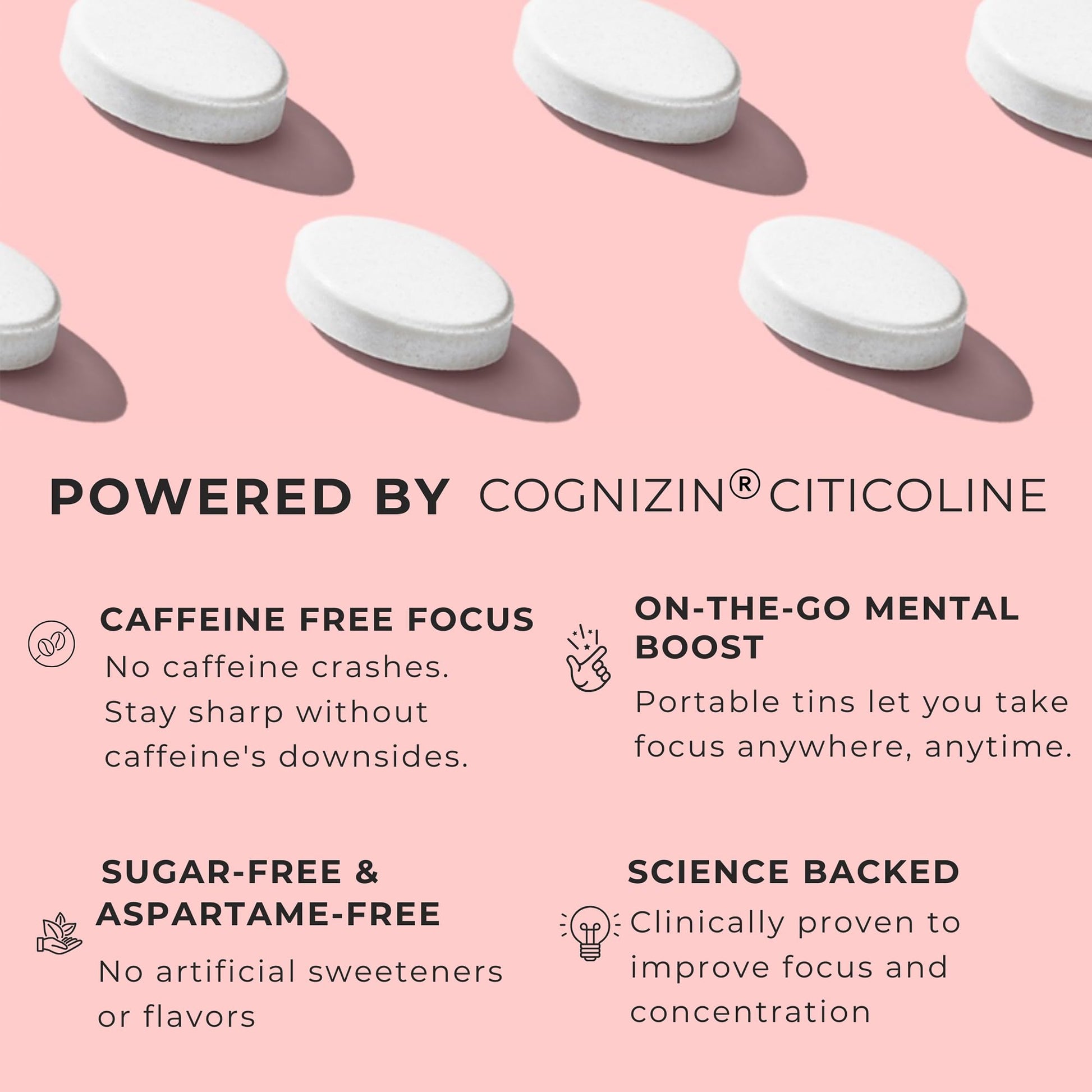 NOOZ Focus Mints Refill Bag - Caffeine-Free Brain Booster for Mental Clarity-Tangerine & Lemon Flavor | Sugar-Free, Travel-Friendly Supplement with Vitamin C, B6, B12 - Non-GMO, Clean Label, 150 Mints NOOZBuy Supplements Australia