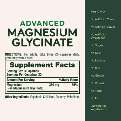 Nature's Bounty Calm Magnesium Glycinate Supplement - High Absorption Magnesium for Relaxed Mood, Heart & Bone Health, 90 Capsules Nature's BountyBuy Supplements Australia
