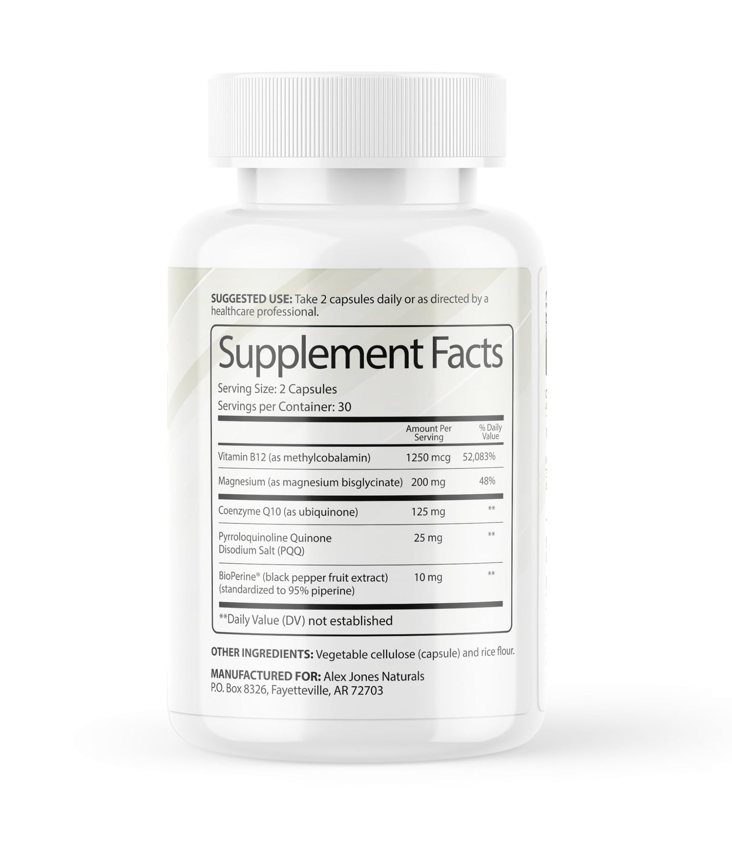 Alex Jones Naturals Methyl Drive Vitamin B Methylated Complex Formula – Mitochondrial Support Supplement w/ CoQ10, PQQ Supplement, Magnesium, B Methylated Complex & BioPerine – 60 Capsules Alex Jones NaturalsBuy Supplements Australia