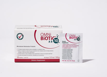 OMNi BiOTiC AB 10 - Clinically Tested Restorative Probiotic - Supports & Restores Gut Flora & Digestion OMNi BiOTiCBuy Supplements Australia