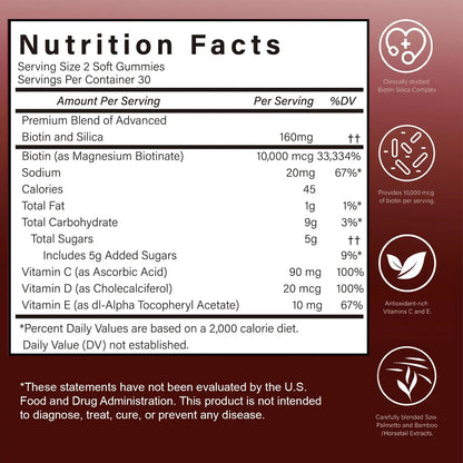 GENGGUI Hair Growth Gummies for Women - Hair Vitamins with Biotin & Silica for Faster Growth - Hair Growth Accelerator Supplement GENGGUIBuy Supplements Australia