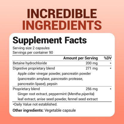 Dr. Berg Advanced Digestive Enzymes with Apple Cider Vinegar - Includes Digestive Health Ingredients Like Betaine Hydrochloride (HCI), Ginger Root & Peppermint Leaf - 180 Capsules Dr. Berg NutritionalsBuy Supplements Australia