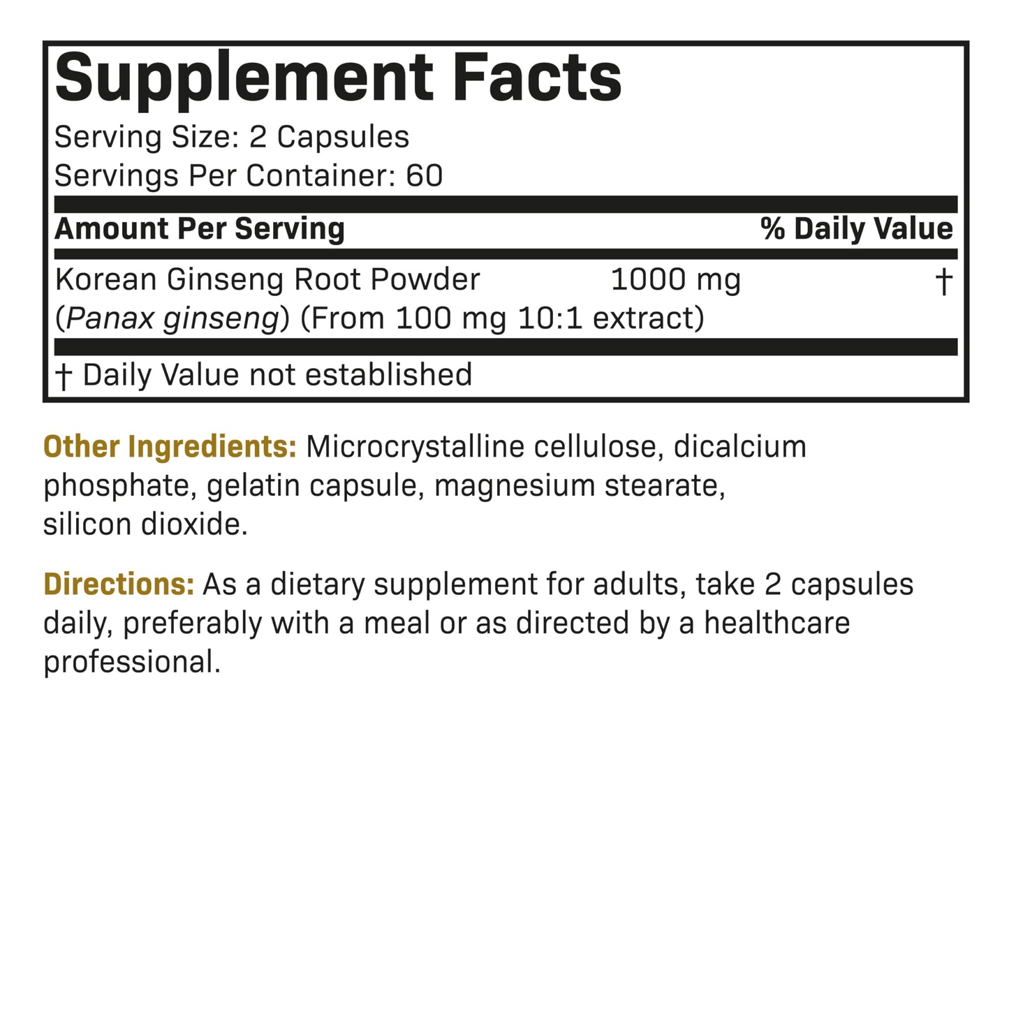 Futurebiotics Korean Panax Ginseng 1000 MG Per Serving Energy, Memory & Brain Health FuturebioticsBuy Supplements Australia