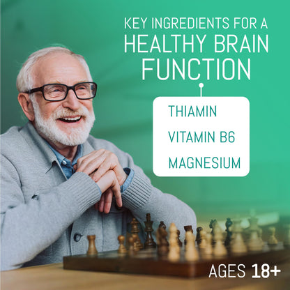 FITINA Brain Supplement with Vitamin B6 & Thiamine for Memory, Focus and Cognitive Support | High-Dose B Vitamins for Nervous System Brain Health, Daily Formula for Adults, 100 Tablets (1-Pack) FitinaBuy Supplements Australia