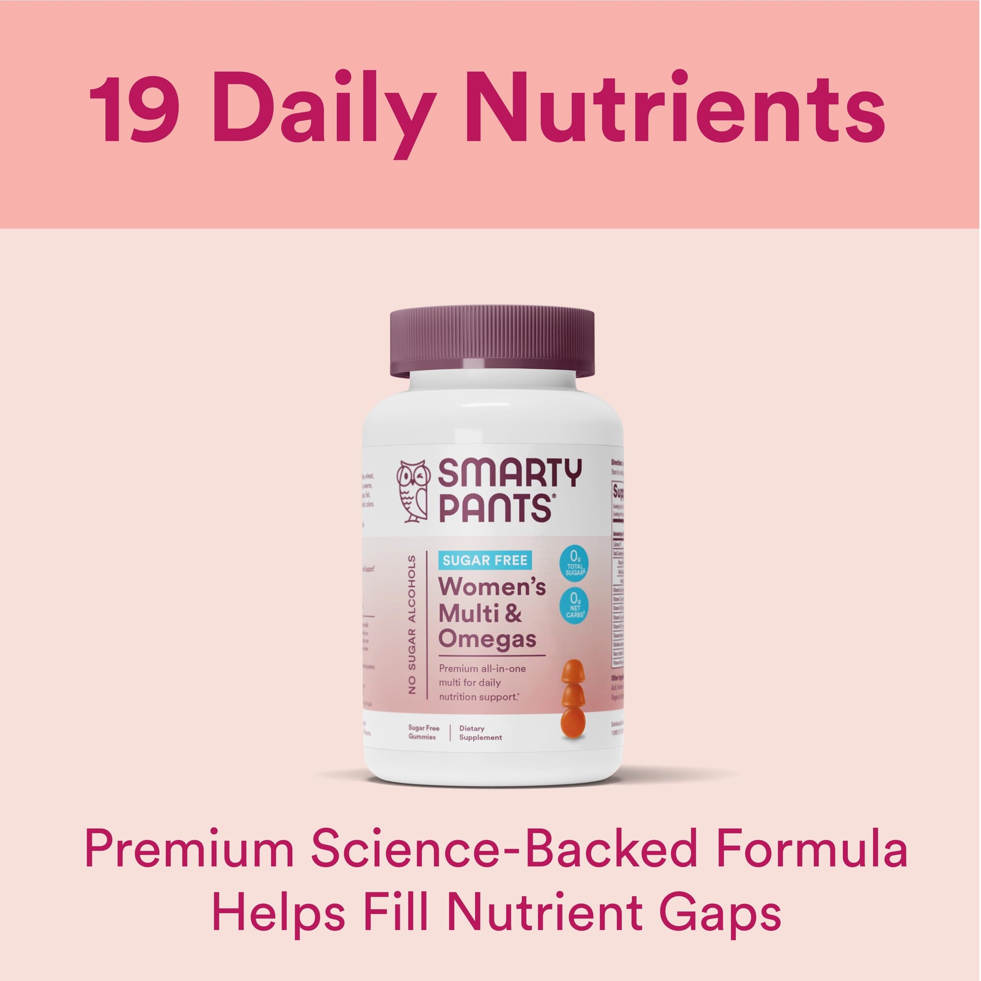 SmartyPants Women's Multivitamin Gummies, Sugar Free: Biotin, Methylfolate, Omega 3 (ALA), Vitamin D3, C, Vitamin B12 SmartyPantsBuy Supplements Australia