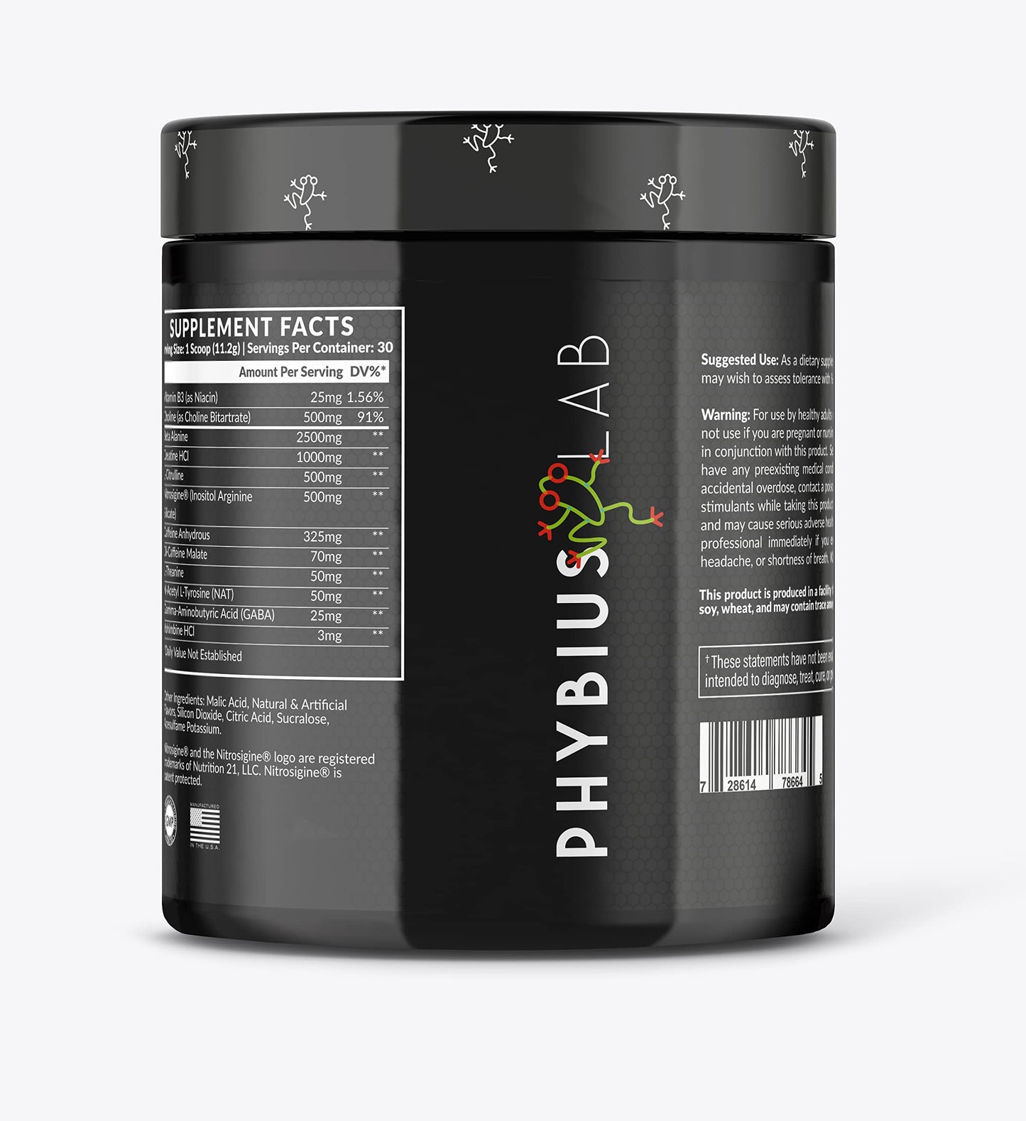 PHYBIUS Lab AM Pre-Workout (Sour Watermelon) Focus, Strength, Powder, 30 Servings