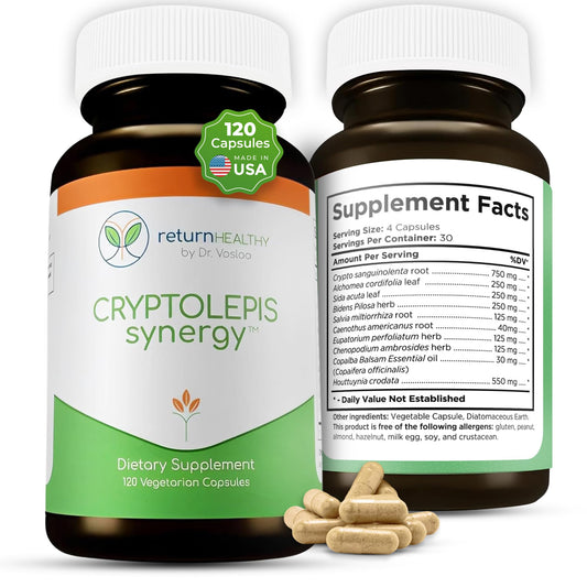 Return Healthy Cryptolepis Synergy, Immune Support Vitamins, Immune System Booster for Adults, Liver, Lymphatic, & Immune Support Supplement, Supports Lyme & Natural Parasite Defense, 120 Capsules Return HealthyBuy Supplements Australia