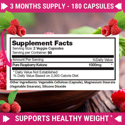 FRESH HEALTHCARE Pure 100% Raspberry Ketones Max 1000mg Per Serving - 3 Month FRESH HEALTHCAREBuy Supplements Australia