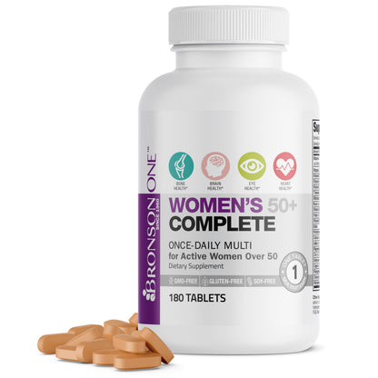 Bronson ONE Daily Women’s 50+ Complete Multivitamin Multimineral, 180 Tablets BronsonBuy Supplements Australia