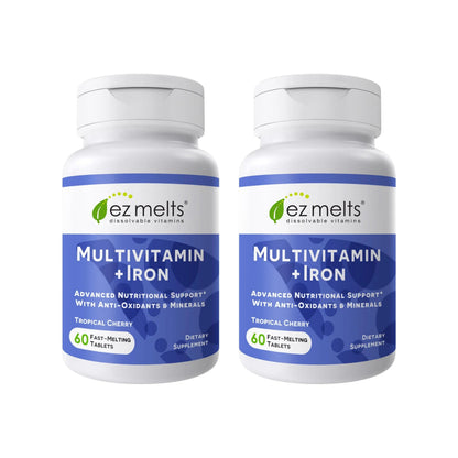 EZ Melts Multivitamin + Iron - Daily Multivitamin for Women & Men - Supports Healthy Energy Levels & Antioxidant Protection EZ MeltsBuy Supplements Australia