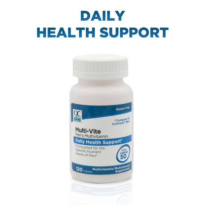 Quality Choice Mens Multi-Vite, Multivitamin Tablets for Daily Health Support Formulated for Men Under 50 in 120 Count Bottles Quality Choice