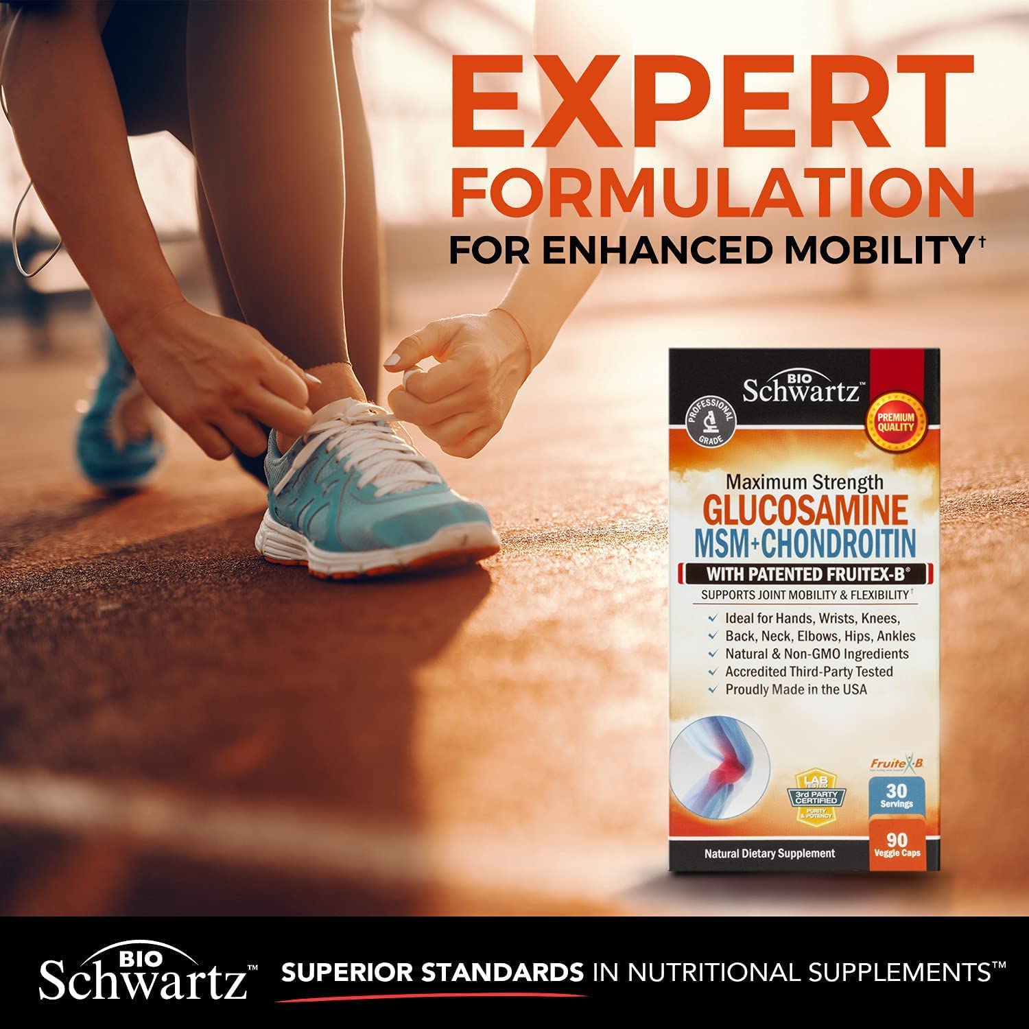 Glucosamine Chondroitin MSM 2110mg - Joint Support Supplement with Turmeric BioSchwartzBuy Supplements Australia
