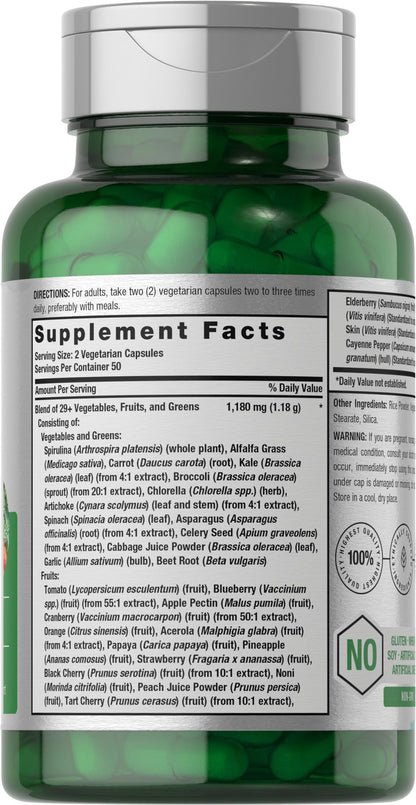 Horbäach Mega Fruits and Veggies Supplement | 100 Capsules | Vegetarian, Non-GMO and Gluten Free HorbäachBuy Supplements Australia