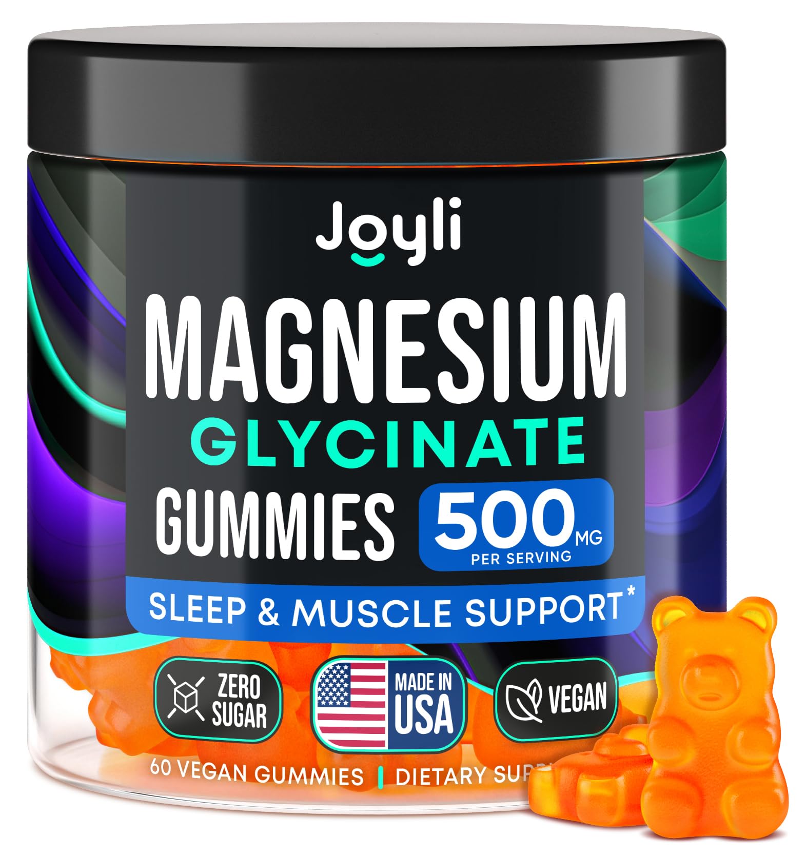 Magnesium Glycinate Gummies for Adults 500mg - Chewable Magnesium Glycinate for Kids Sleep, Glicinato De Magnesio para Mujeres, 60 Count JOYLI NutritionBuy Supplements Australia