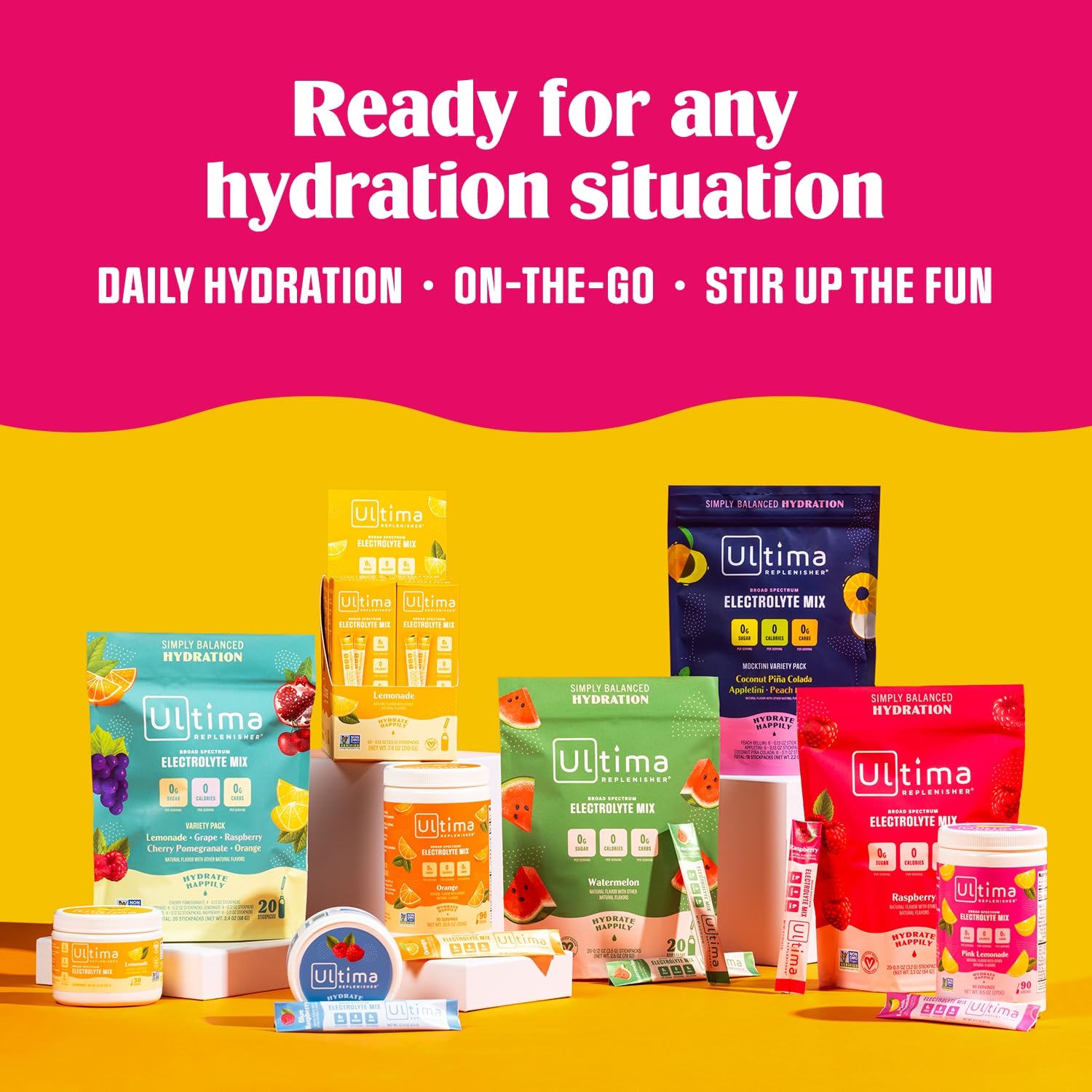 Ultima Replenisher Daily Electrolyte Drink Mix – Pink Lemonade, 30 Serving – Hydration Ultima ReplenisherBuy Supplements Australia