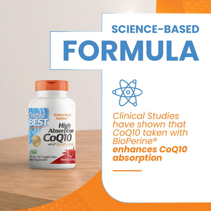 Doctor's Best High Absorption CoQ10 with BioPerine Gluten Free Naturally Fermented Doctor's BESTBuy Supplements Australia