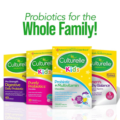 Culturelle Kids Probiotic + Complete Multivitamin Chewable For Kids, Ages 3+, 30 Count, Digestive Health, Oral Health & Immune Support CulturelleBuy Supplements Australia