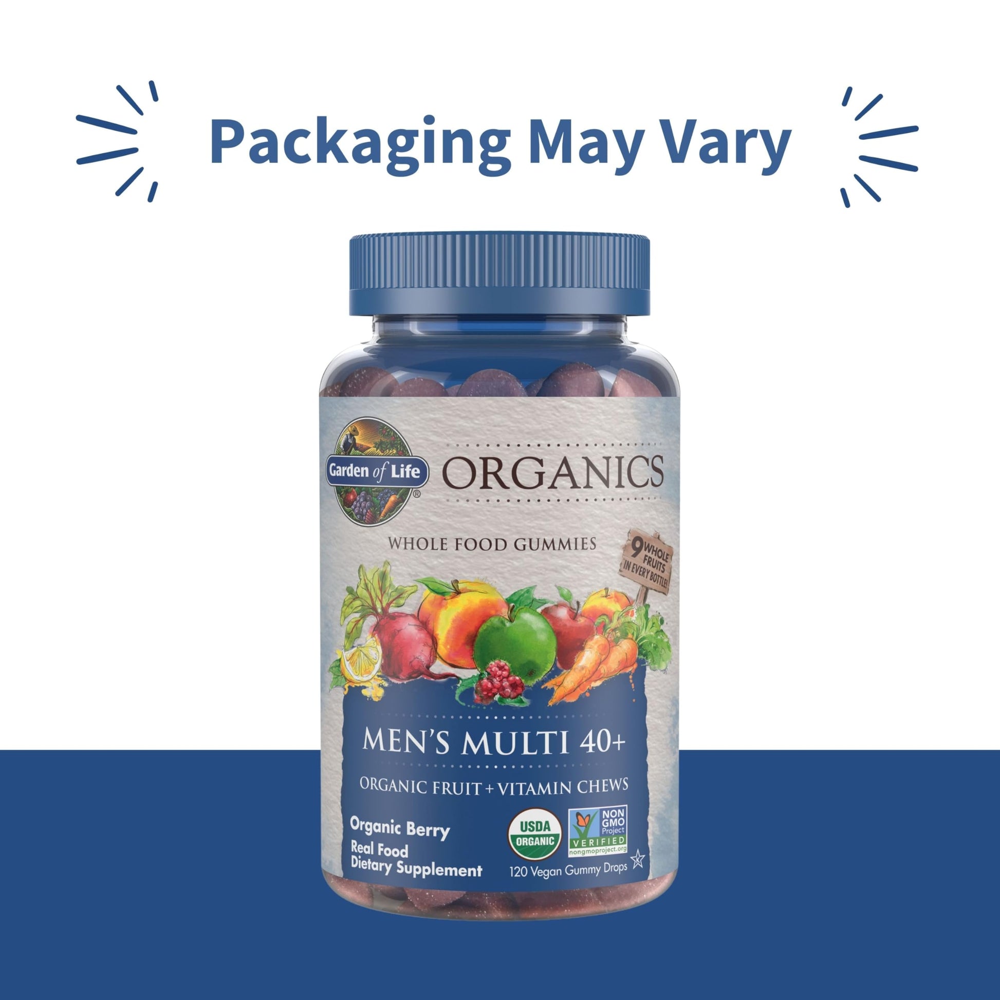 Garden of Life Organics Men 40+ Gummy Vitamins - Berry - Certified Organic, Non-GMO, Vegan, Kosher Complete Multi Garden of LifeBuy Supplements Australia