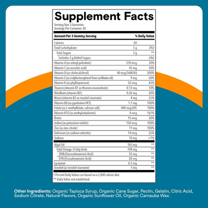 SmartyPants Men's Multivitamin Gummies - Improved Formula: Omega 3 (DHA/EPA), Methylfolate, Vitamin D3, C, Vitamin B12, B6, Vitamin A SmartyPants