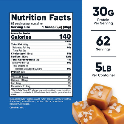 Nutricost Whey Protein Isolate (Salted Caramel, 5LBS) NutricostBuy Supplements Australia