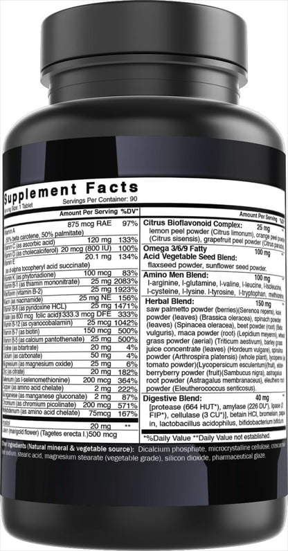 Best Naturals Day-to-Day Men's Multivitamin Food Based Supplement with Vitamin A, L-Arginine, L-Glutamine, L-Lysine- 90 Tablets Best NaturalsBuy Supplements Australia