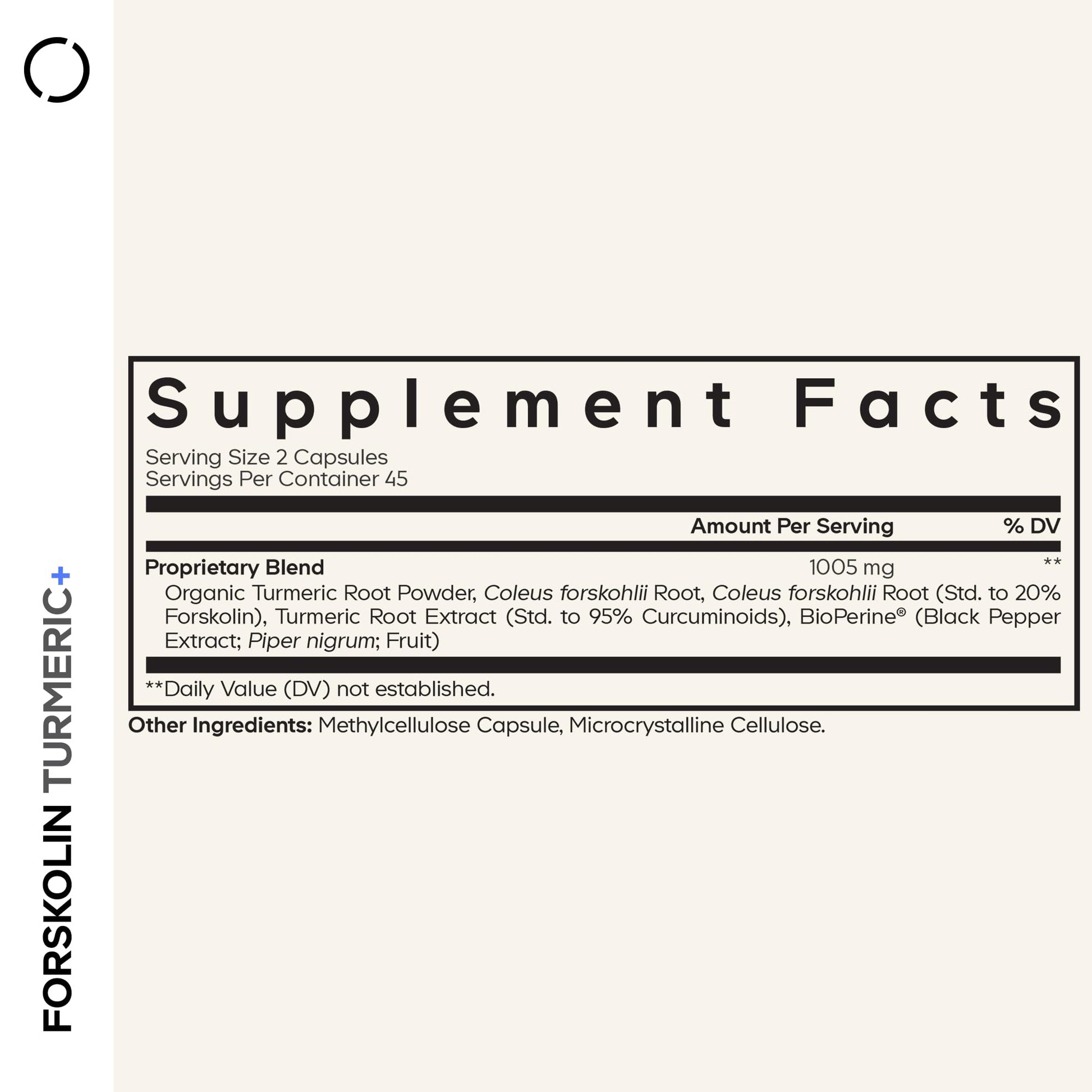 Codeage Forskolin, Pure Forskolin Coleus + Organic Turmeric Root Powder, 95% Curcuminoids + Bioperine Black Pepper - 20% Standardized Coleus Forskohlii Supplement - Non-GMO - 90 Capsules CodeageBuy Supplements Australia
