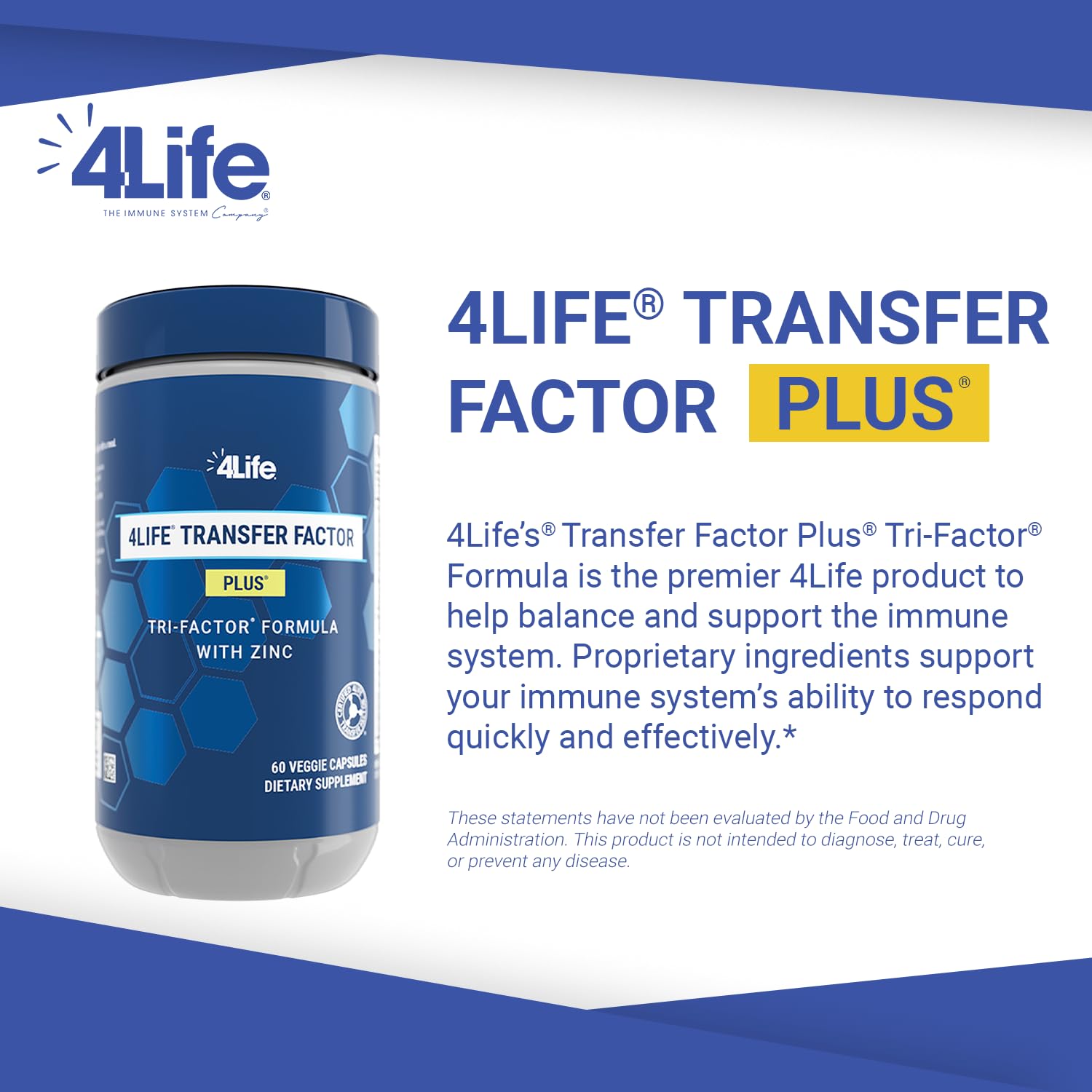 4Life Transfer Factor Plus - Support with Zinc, Super Mushroom Blend (Maitake, Shiitake, Agaricus), and Colostrum & Egg Yolk Extracts - 60 Capsules 4LifeBuy Supplements Australia