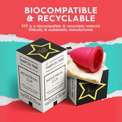 Tampon Tribe - Reusable Menstrual Cup, Easy to Clean TPE-Based Period Essential, Silicone-Free Tampon TribeBuy Supplements Australia