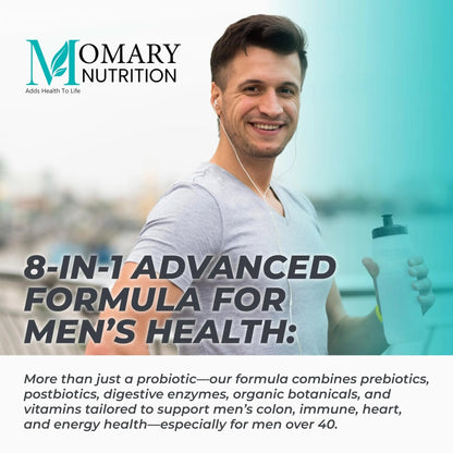 8-in-1 Bio Cultures Complex for Men – 150 Billion CFU Probiotics with 37 Diverse Strains, Organic Prebiotics, Postbiotics & Digestive Enzymes – Supports Digestive Balance & Gut Microbiome - Maple Wellness Supplements