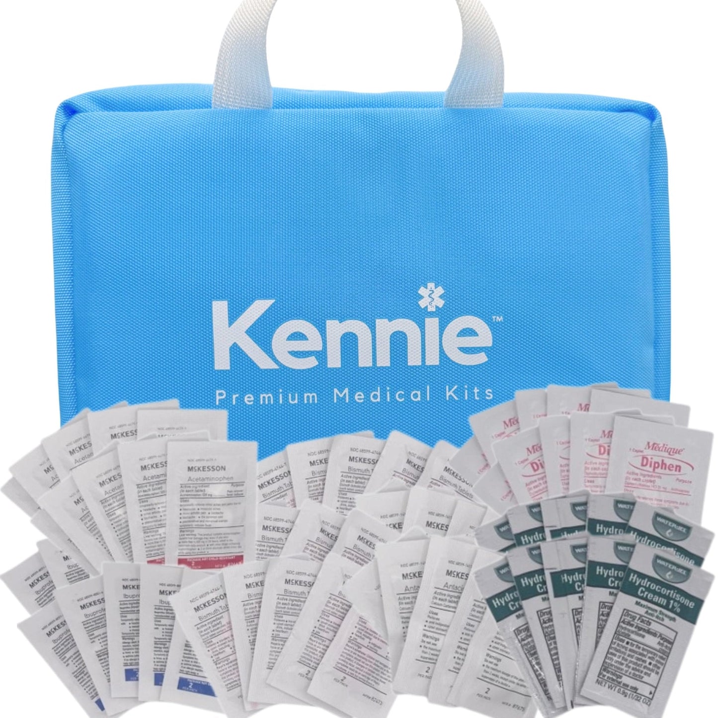 80-Piece OTC Medication Kit, Doctor Designed First Aid & Medicine Organizer with Pain, Fever, Allergy & Stomach Relief for Home, Travel & Emergency - Maple Wellness Supplements