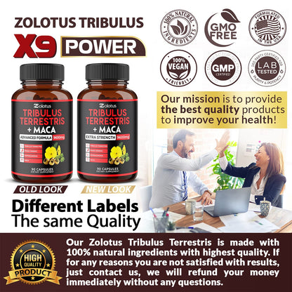 Zolotus Premium Tribulus Terrestris Capsules - 9600mg Per Serving - Combined ZolotusBuy Supplements Australia