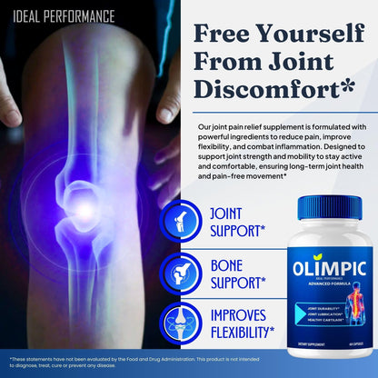 Olimpic Capsules, Advanced Joint Support Supplement Pills for Mobility and Comfort - Maximum Strength, Official Olim Pic Joint Support All Natural Formula, Premium Olim-Pic Reviews (3 Pack) IDEAL PERFORMANCEBuy Supplements Australia